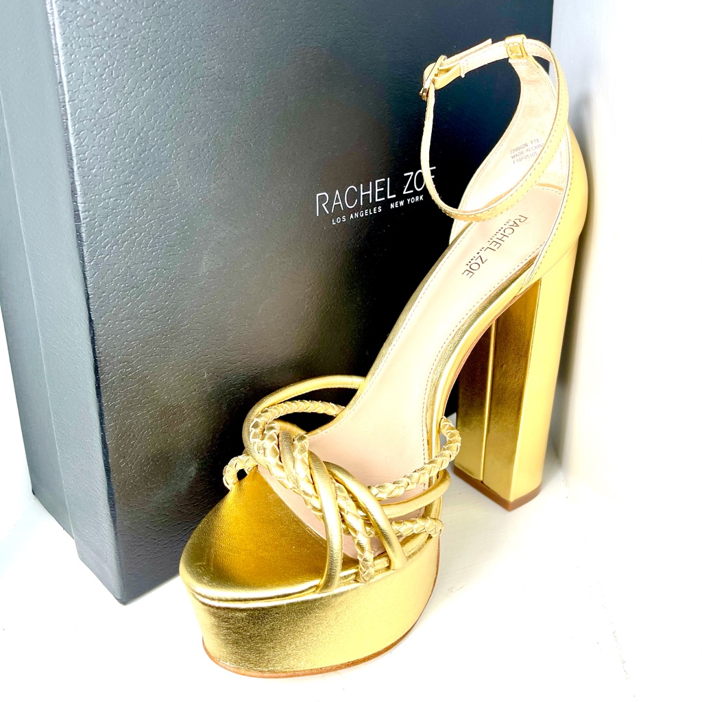 Rachel Zoe Gold Platform Heels Size 9 